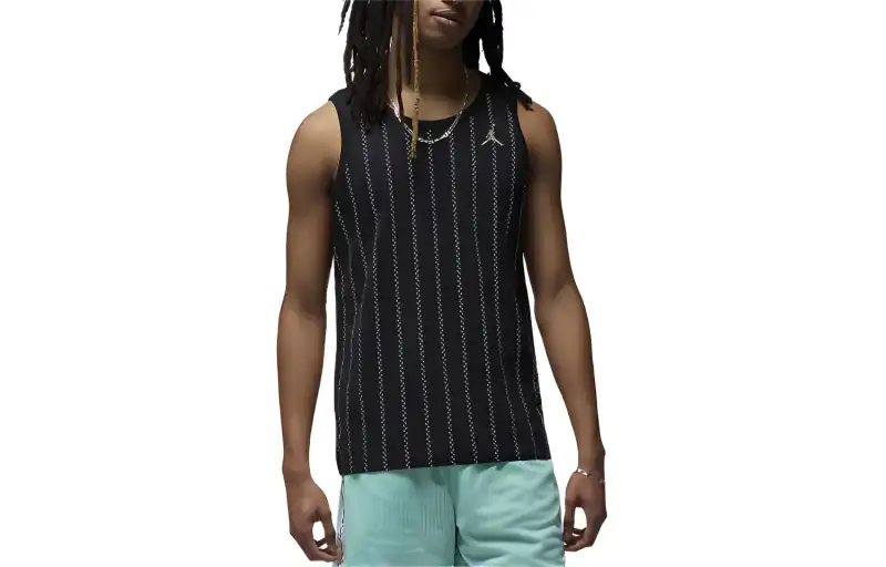 Jordan Tank Tops Men's Black Crew Neck Moderate Straight Fit