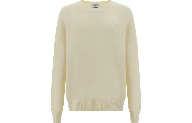OFF-WHITE crew-neck diagonal-stripe jumper