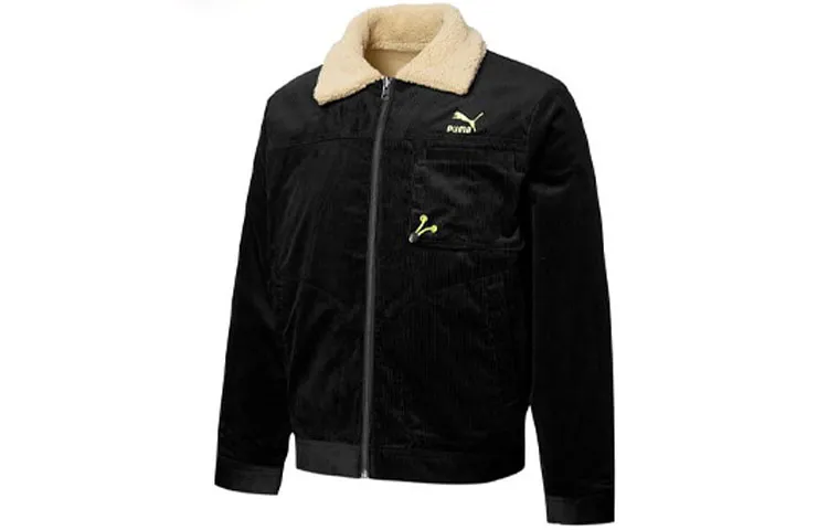 PUMA Jackets Men's Black Lapel Moderate Other