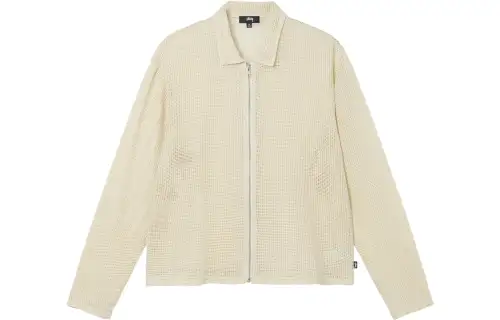 Stussy Cotton Mesh Zip Long Sleeve Shirt