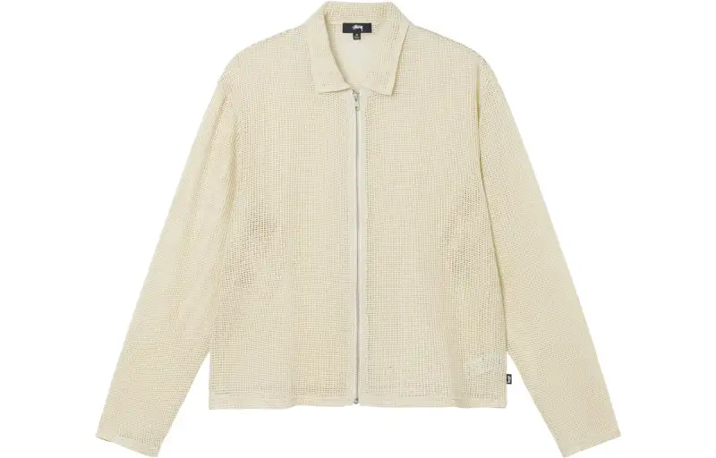 Stussy Cotton Mesh Zip Long Sleeve Shirt