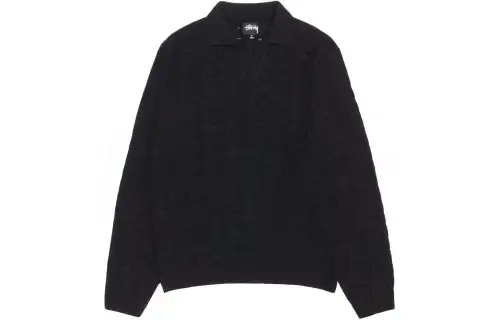 Stussy SS24 OPEN KNIT COLLARED SWEATER Knitwear Men's