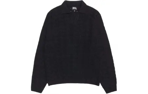 Stussy SS24 OPEN KNIT COLLARED SWEATER Knitwear Men's