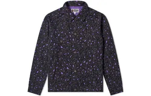 A BATHING APE Jackets Men's Purple & Gray Lapel Moderate Other