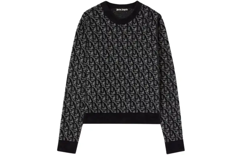 PALM ANGELS Monogram-jacquard Knitted Jumper
