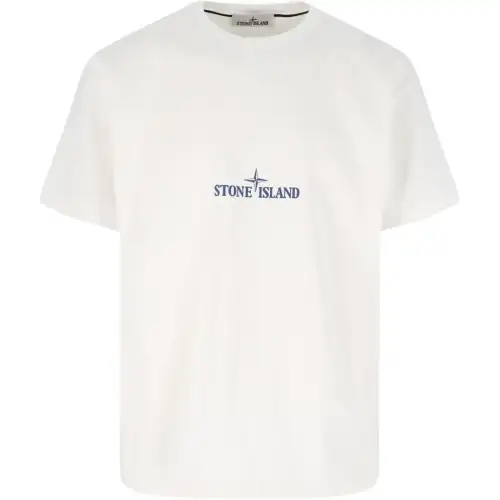 Stone Island Logo Printed Crewneck T-Shirt