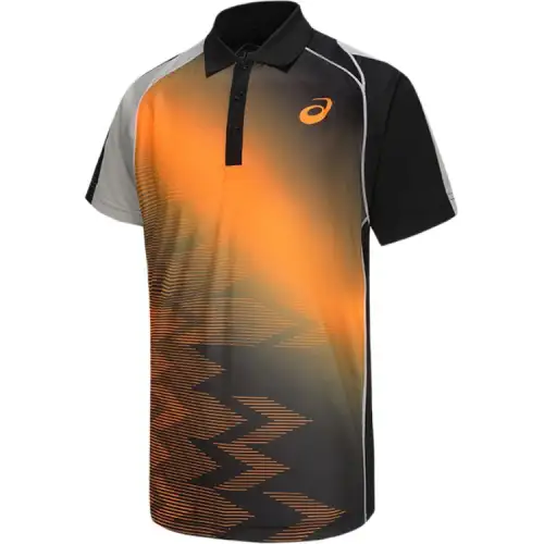ASICS Polo Shirts Men's Black Polo Collar Moderate Other