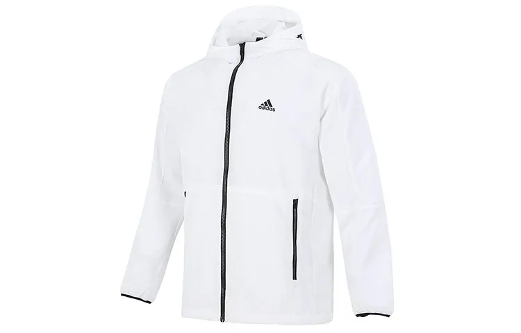 Adidas Jackets Men's White Hooded Moderate Other