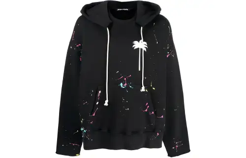 PALM ANGELS Painted Palm Tree Hooded Sweatshirt