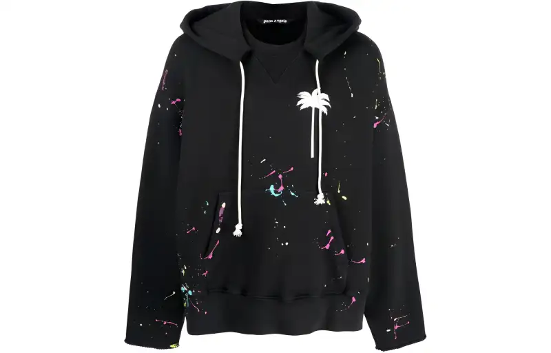 PALM ANGELS Painted Palm Tree Hooded Sweatshirt