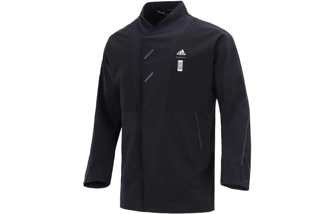 Adidas Wuji Series Jackets Men's Black Stand Collar Moderate Other