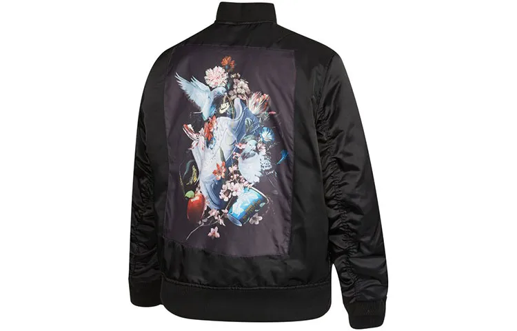 Nike Jackets Men's Black Baseball Collar Moderate Straight Fit