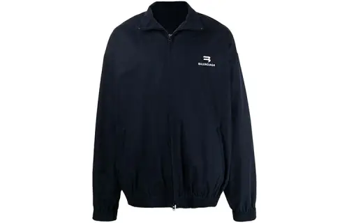 Balenciaga Jackets Men's Blue Stand Collar Moderate Other