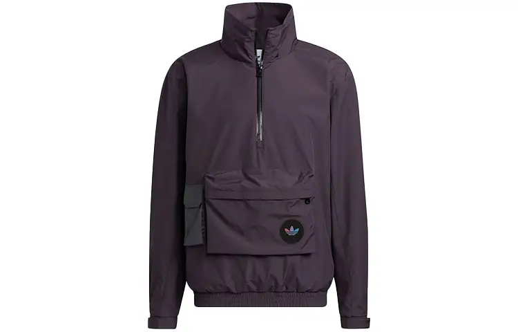 Adidas Originals Jackets Men's Purple Stand Collar Moderate Workwear