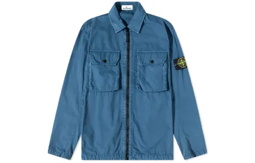 STONE ISLAND Jackets Men's Blue Lapel Moderate Other