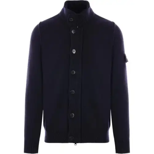 STONE ISLAND Logo Patch Knitted Cardigan