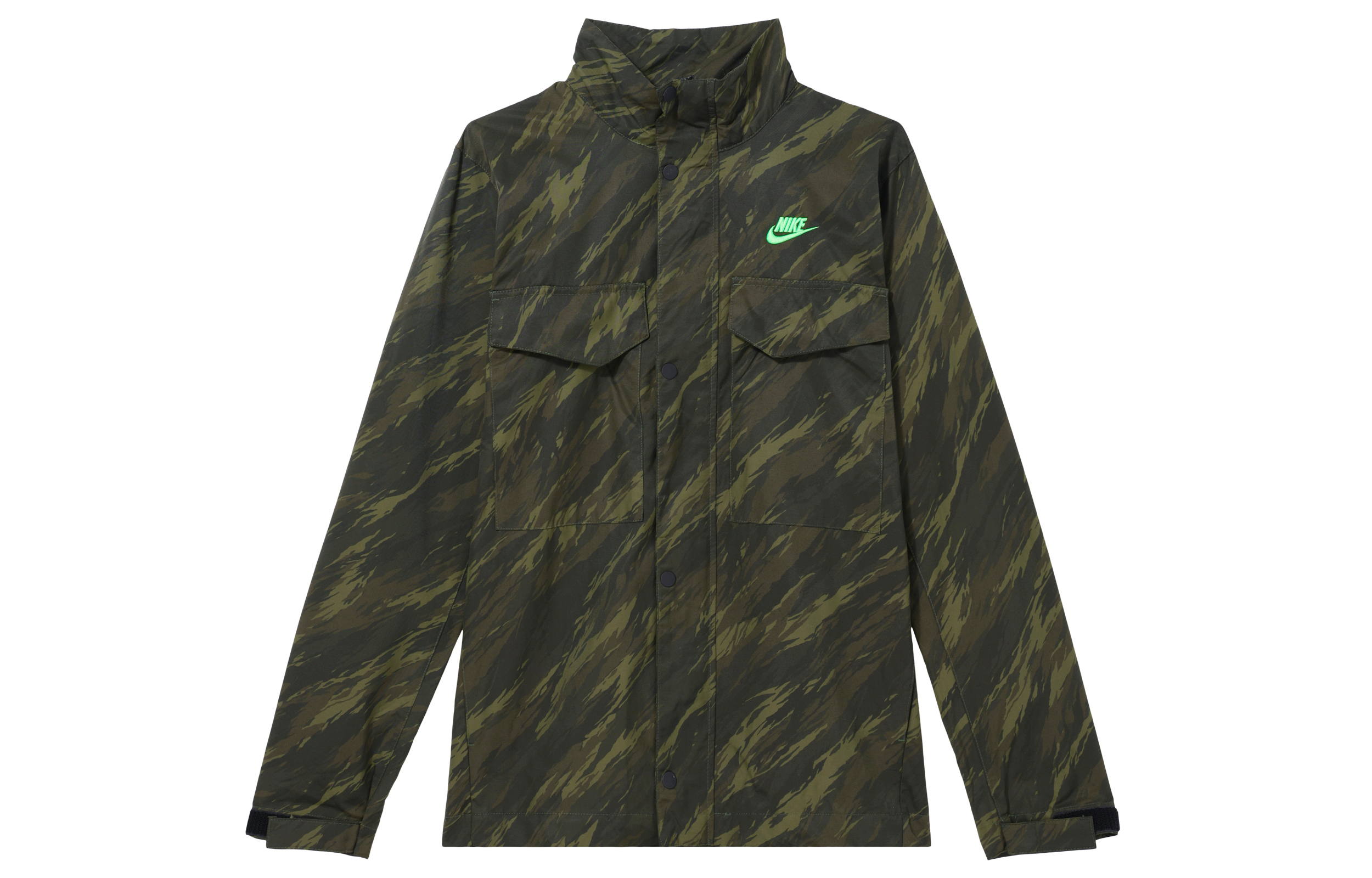 Nike Sportswear Essentials+ M65 Stand Collar Long Sleeve Unlined Camouflage Outdoor Work Jacket Men's Impact Green