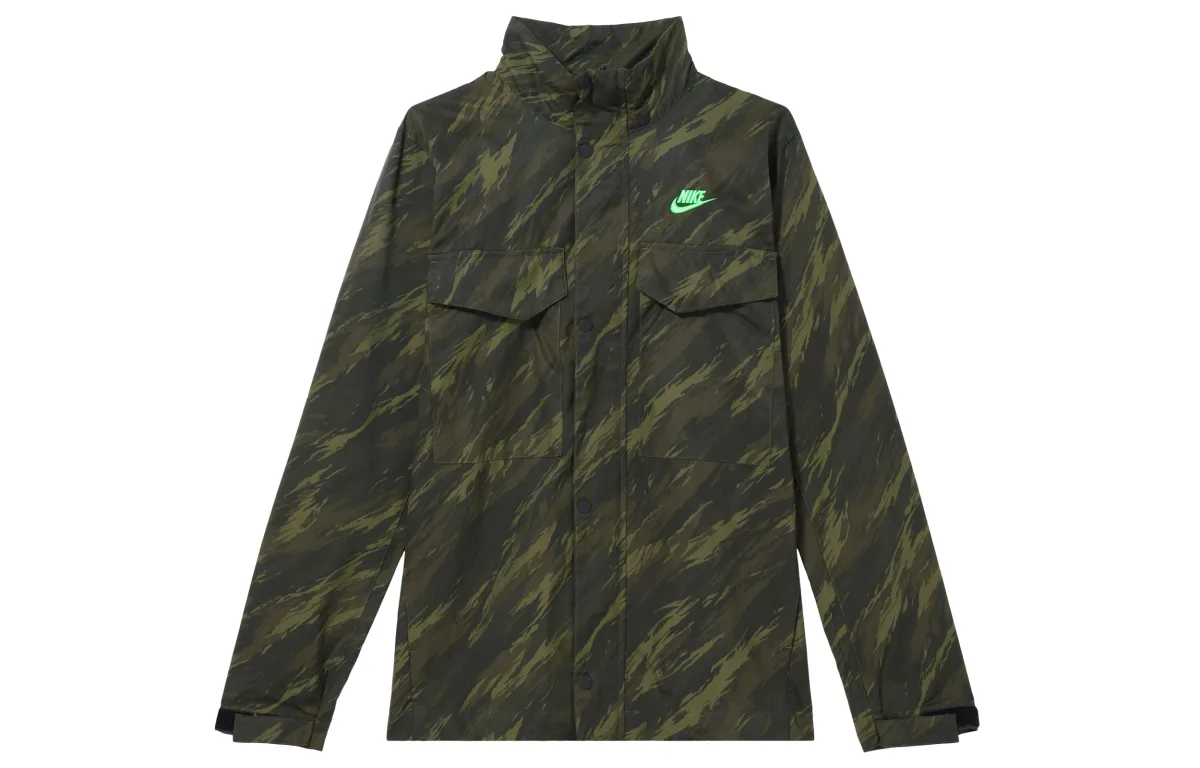 Nike Jackets Men's Impact Green Stand Collar Moderate Workwear