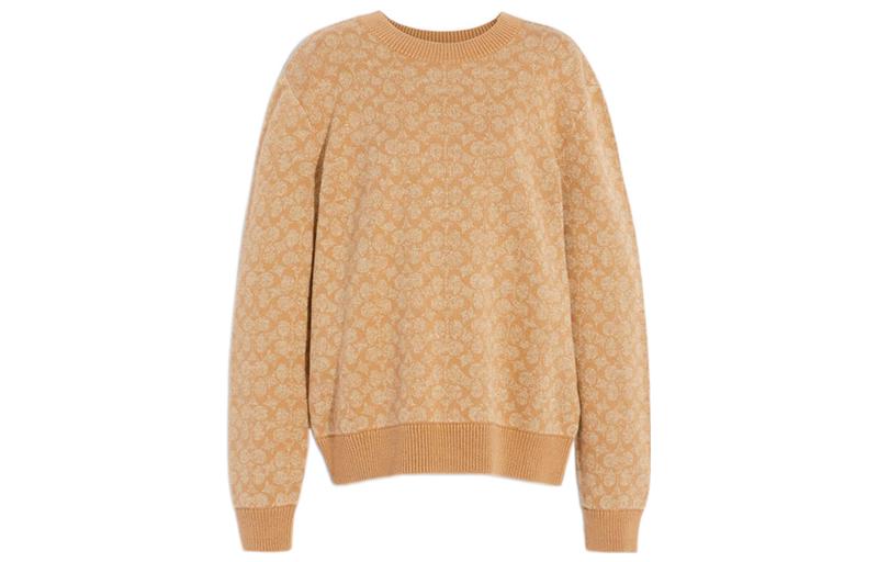 Мужской свитер COACH Logo Intarsia Ribbed (бежевый)