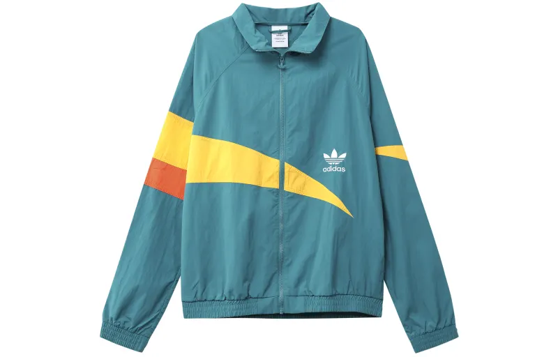 Adidas Originals Ts Track Jackets Men's Water Duck Green Stand Collar Moderate Other