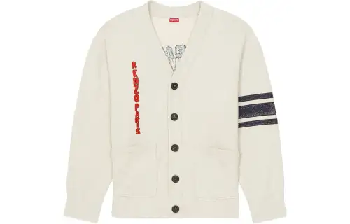 KENZO Drawn Varsity Oversized Knit Cardigan