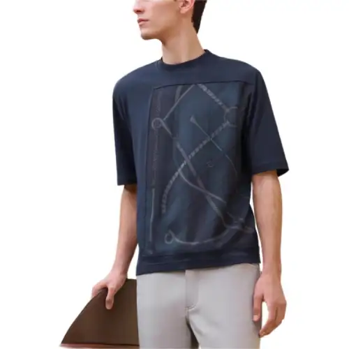 HERMES FW24 Knitwear Men's Marine Blue