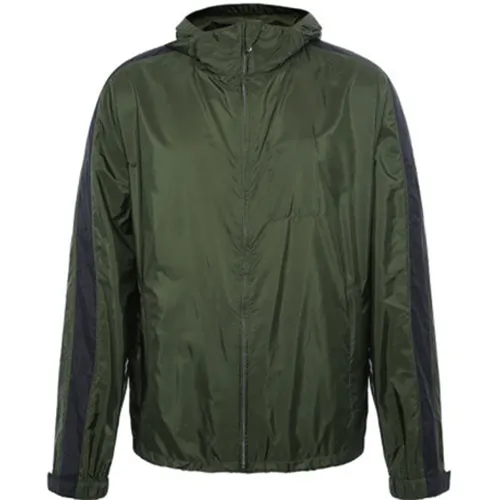 PRADA Jackets Men's Army Green Hooded Moderate Other