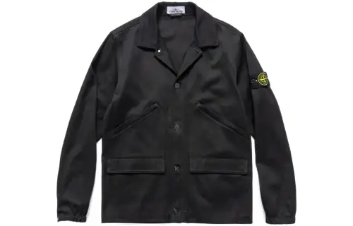 STONE ISLAND Jackets Men's Black Lapel Moderate Other