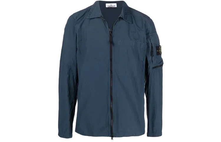 STONE ISLAND Jackets Men's Blue Lapel Moderate Other