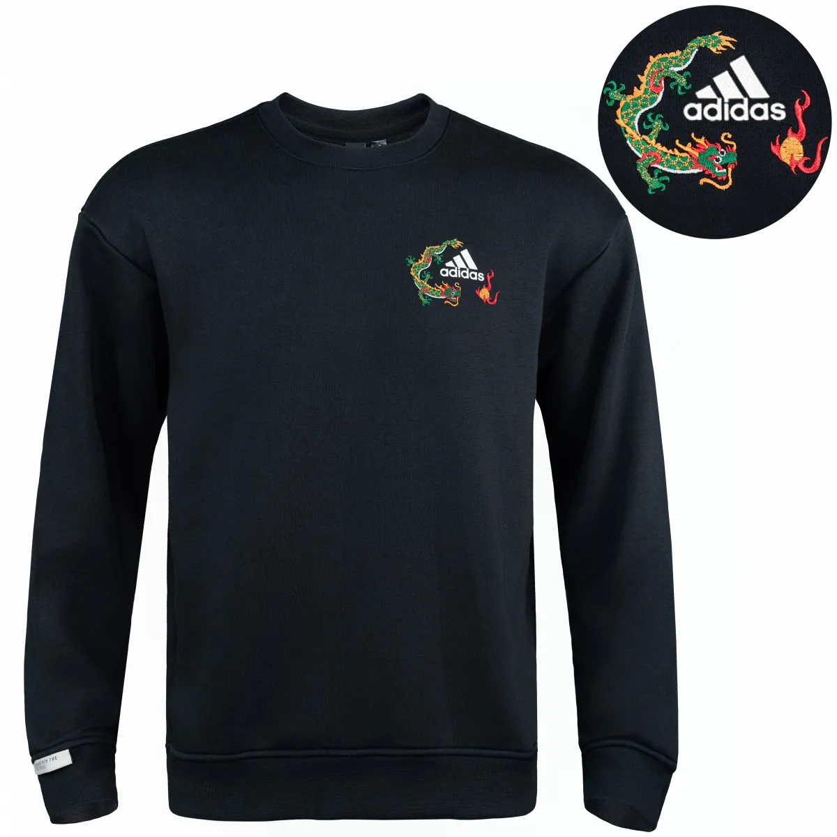 Adidas Sweatshirts Unisex Black Crew Neck Moderate Regular