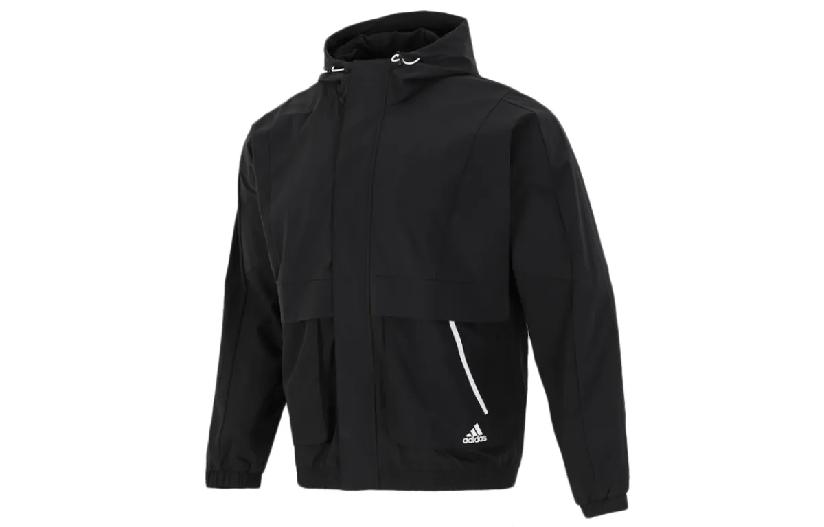Adidas Jackets Men's Black Hooded Moderate Other