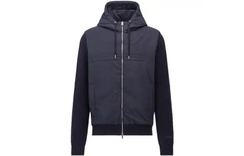 HUGO BOSS X Porsche Porsche SS22 Solid Color Graphic Print Padded Jacket Men's Blue