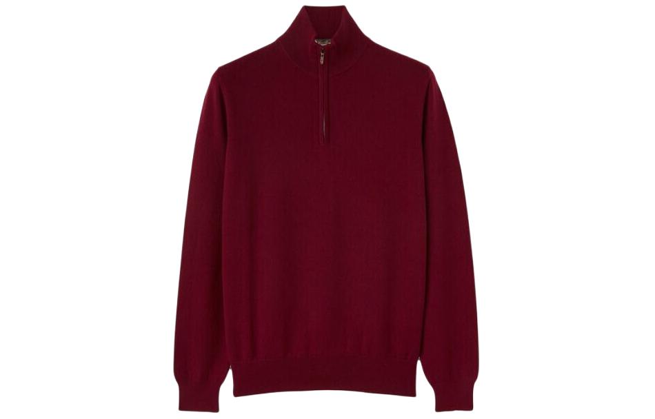 Loro Piana Classic Half Zip Sweater Men's Red