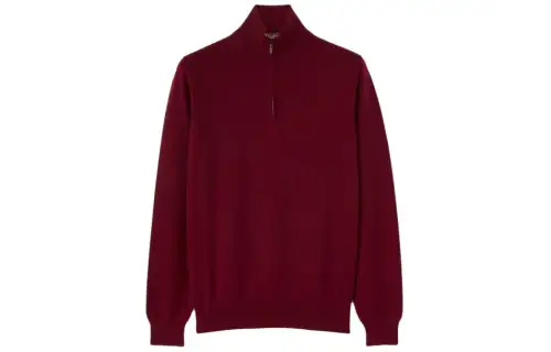 Loro Piana Classic Half Zip Sweater Men's Red