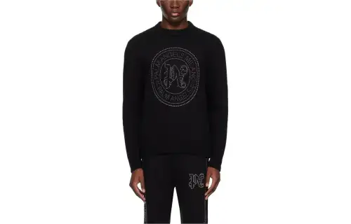 PALM ANGELS Monogram Embellished Knitted Jumper