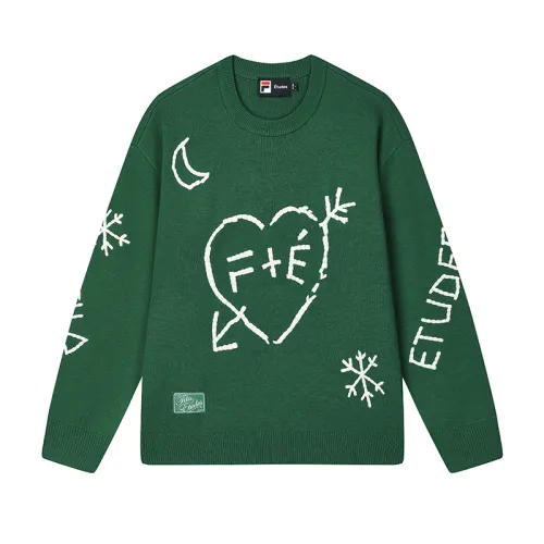FILA x Études Sweater Unisex Mystic Emerald Green