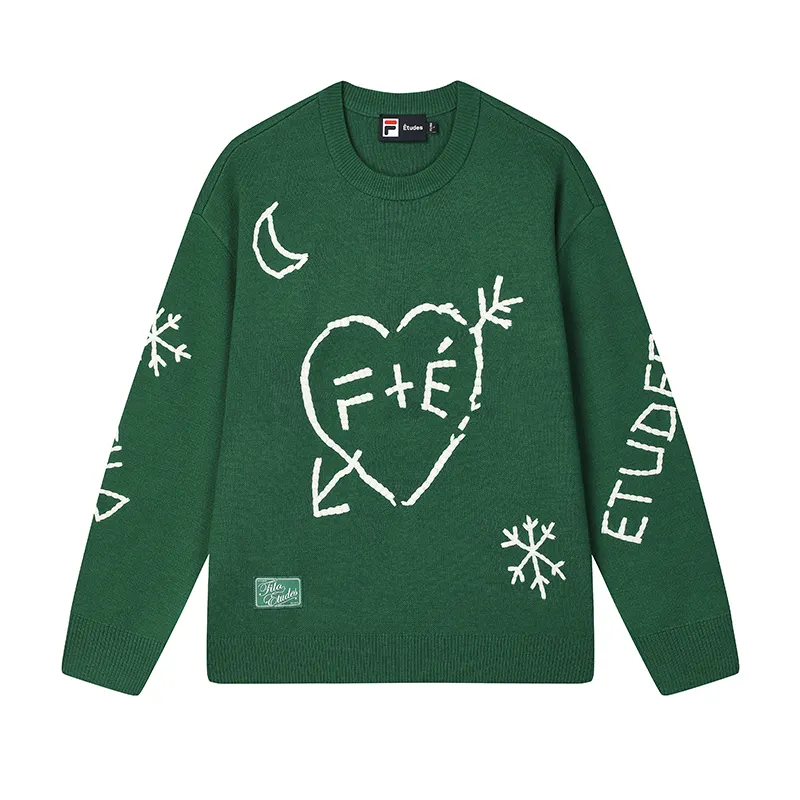 FILA x Études Sweater Unisex Mystic Emerald Green