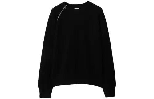 Burberry Zip Detailed Crewneck Knitted Jumper