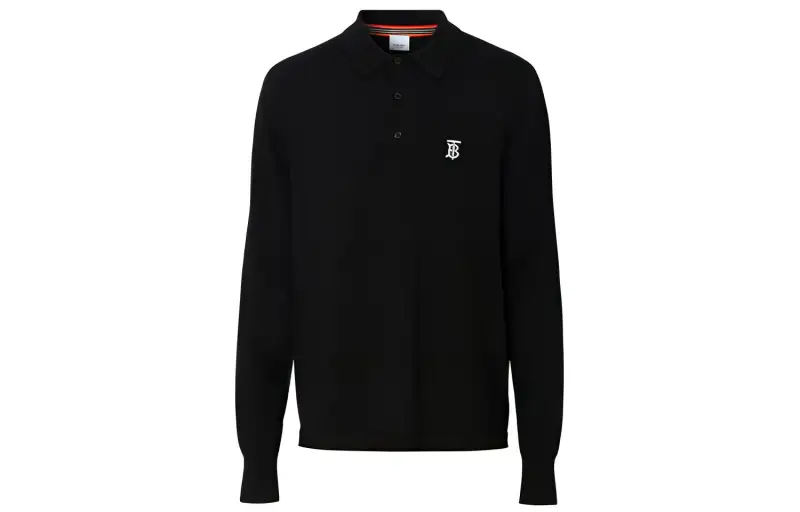 Burberry Polo Shirts Men's Black Polo Collar Moderate Other