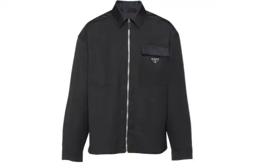 PRADA Re Nylon Jackets Men's Black Lapel Moderate Other