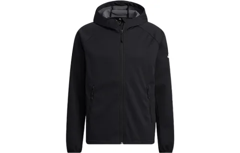 Adidas Jackets Men's Black Hooded (Non-detachable) Moderate Straight Fit