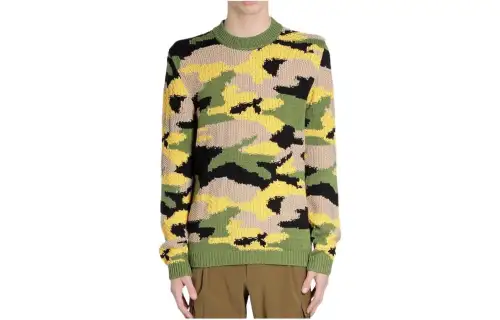 PRADA Sweaters Men's Green Crew Neck Moderate Other