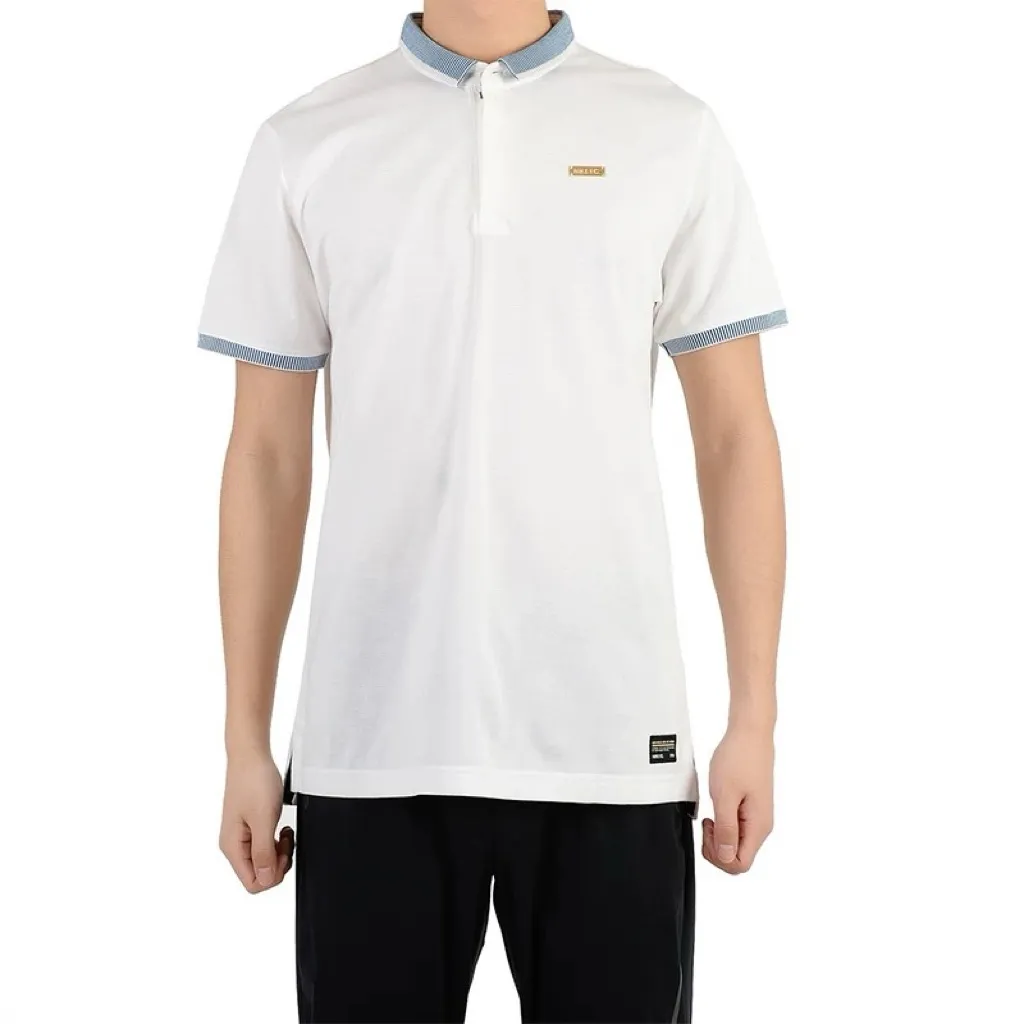 Nike Polo Shirts Men's White Polo Collar Moderate Straight Fit
