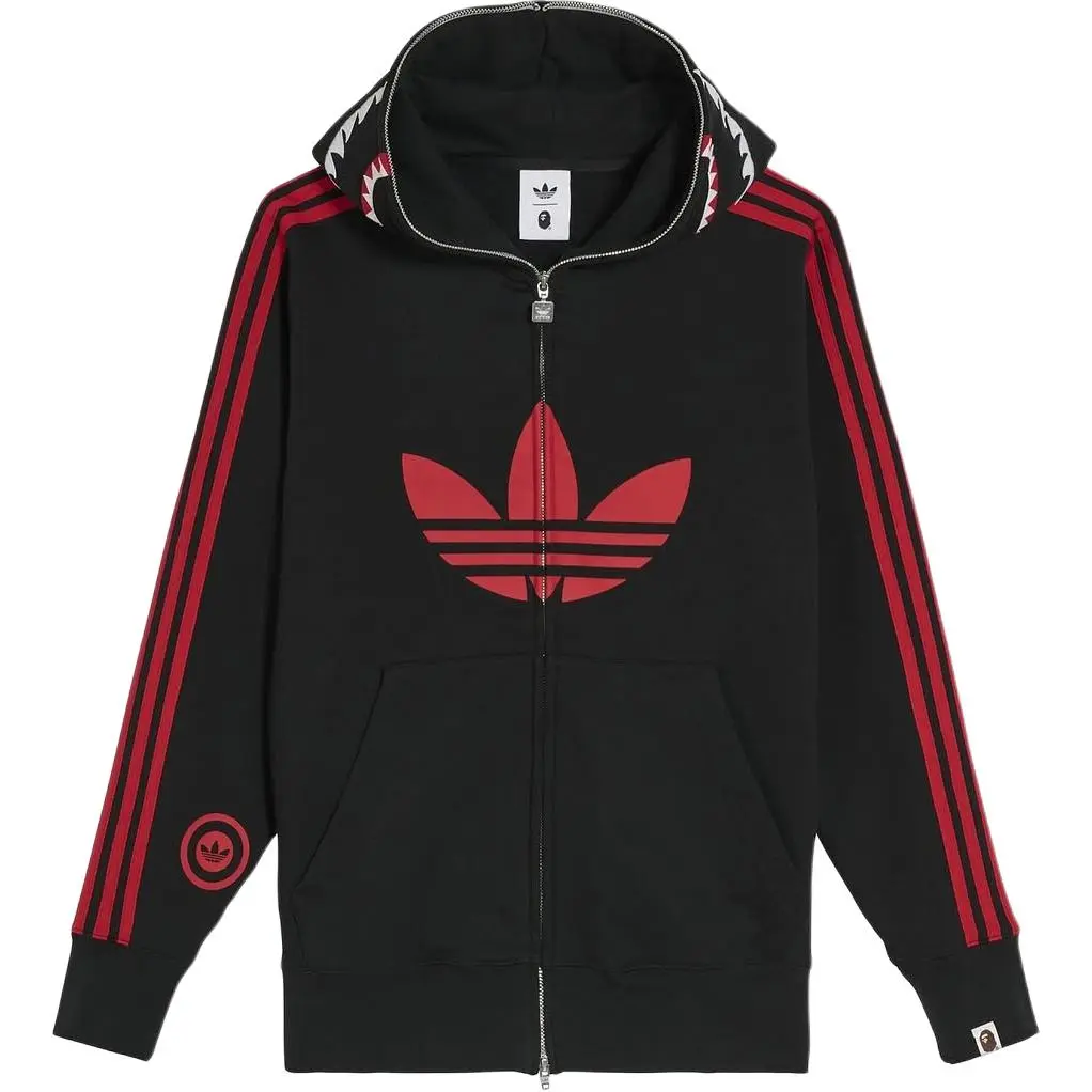 Bape X Adidas Shark Fleece Full Zip Hoodie