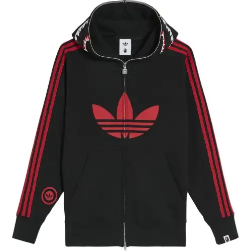 Bape X Adidas Shark Fleece Full Zip Hoodie