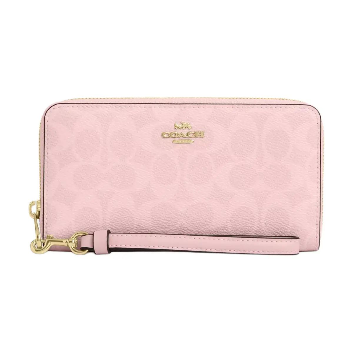COACH Zip Around Leather Wallets Women's Pink