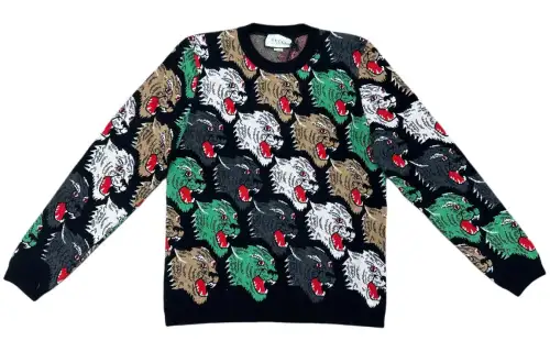 GUCCI Sweaters Men's Black Crew Neck Moderate Other