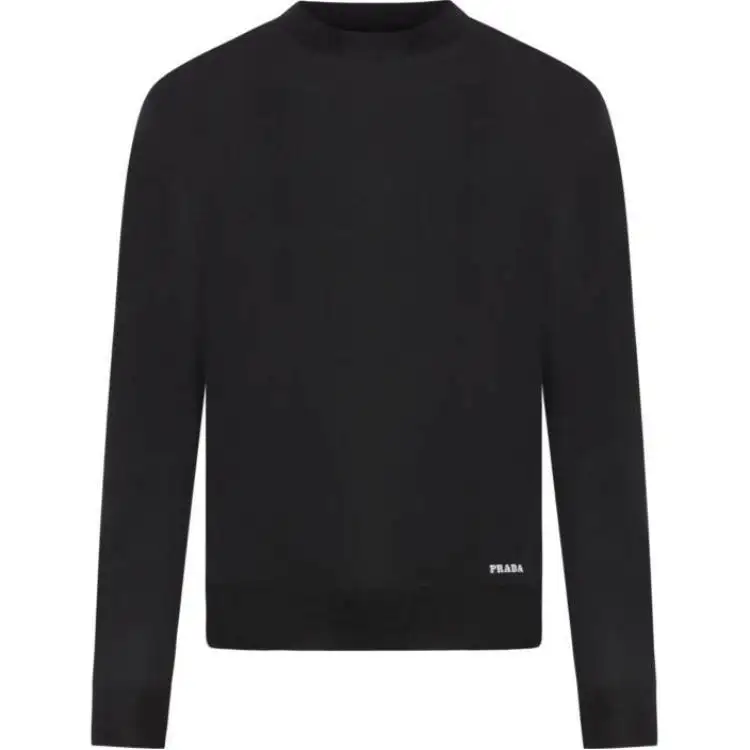 PRADA Sweaters Men's Black Crew Neck Moderate