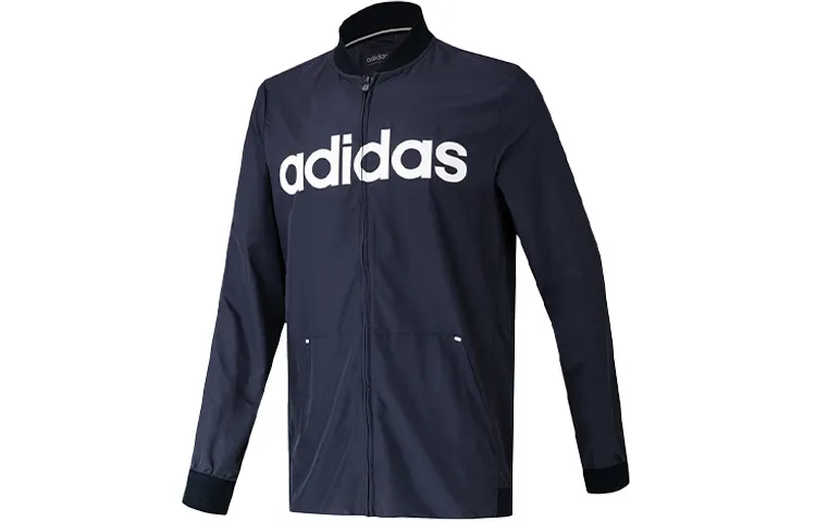 Adidas Jackets Men's Blue Baseball Collar Moderate Other