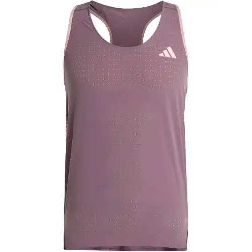 Adidas ADIZERO RUNNING TANK TOP quick-drying sports slim sleeveless running vest male gray purple